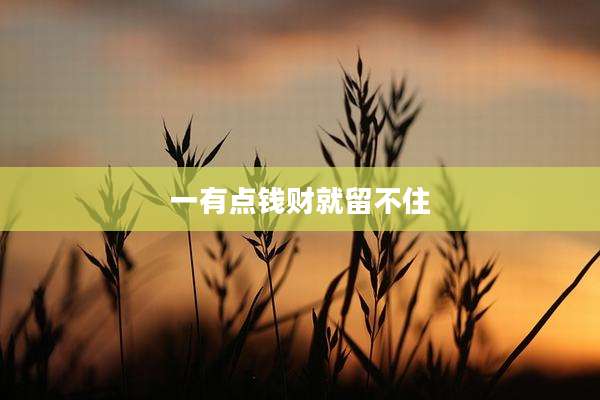 一有点钱财就留不住