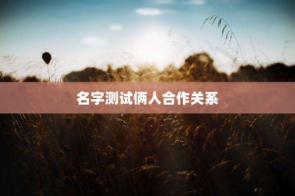 名字测试俩人合作关系
