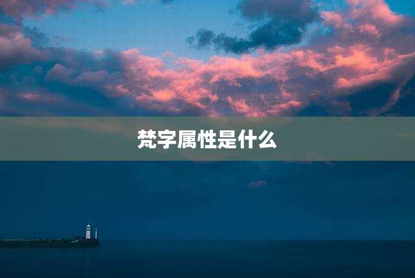 梵字属性是什么