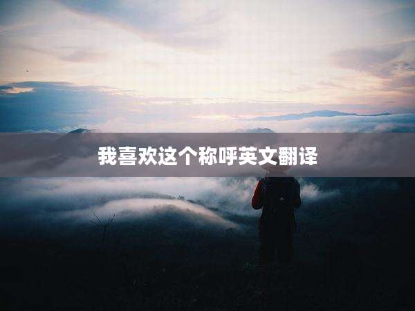 我喜欢这个称呼英文翻译