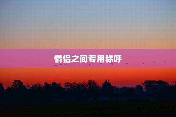 情侣之间专用称呼