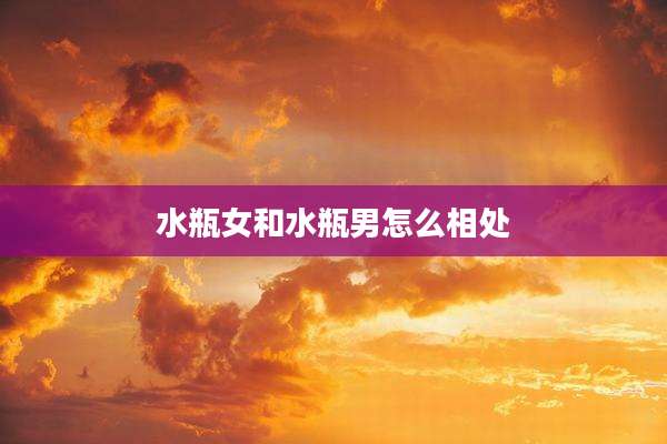 水瓶女和水瓶男怎么相处