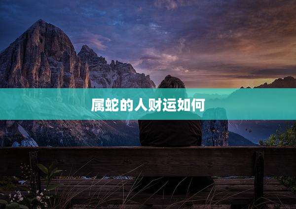 属蛇的人财运如何