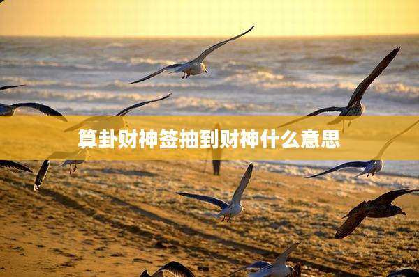 算卦财神签抽到财神什么意思