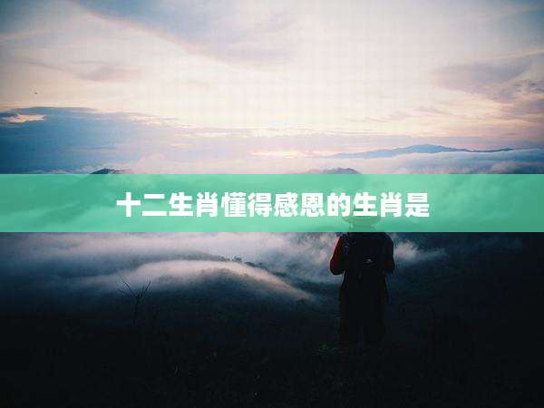 十二生肖懂得感恩的生肖是
