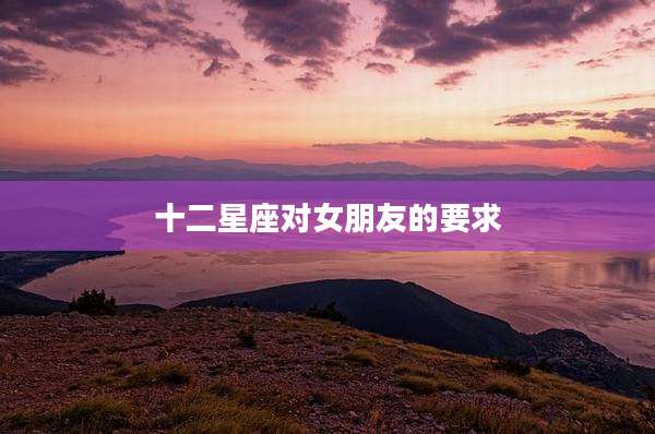 十二星座对女朋友的要求