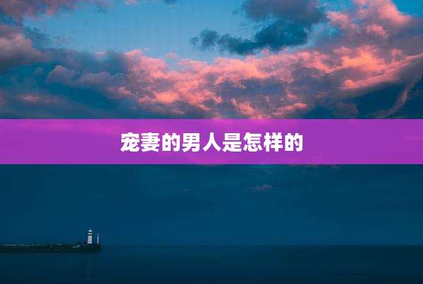 宠妻的男人是怎样的