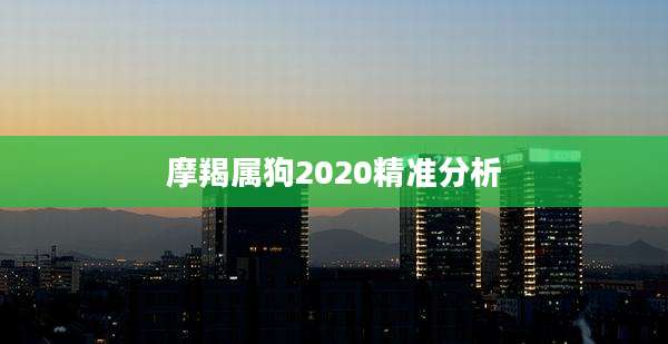 摩羯属狗2020精准分析