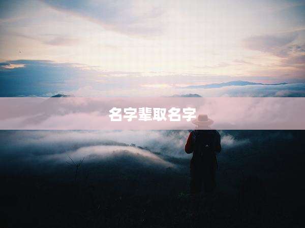 名字辈取名字