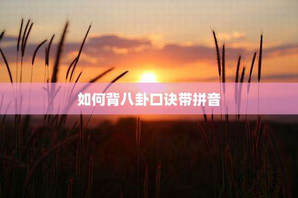 如何背八卦口诀带拼音