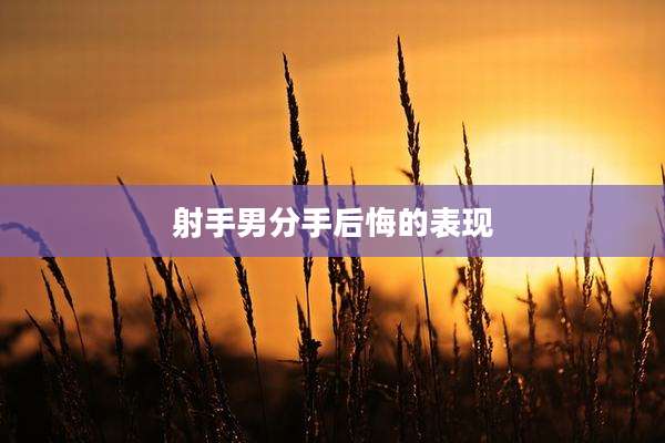 射手男分手后悔的表现