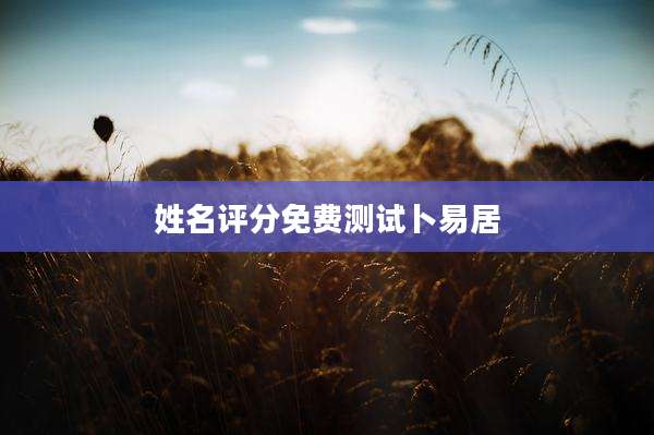 姓名评分免费测试卜易居