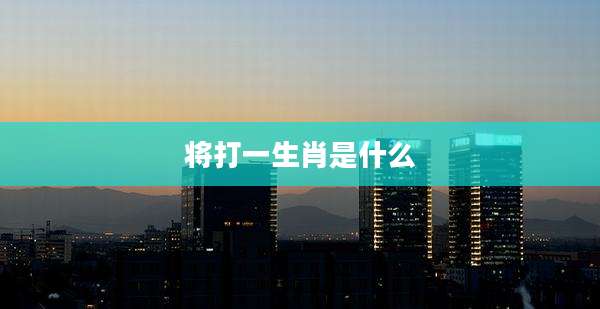 将打一生肖是什么