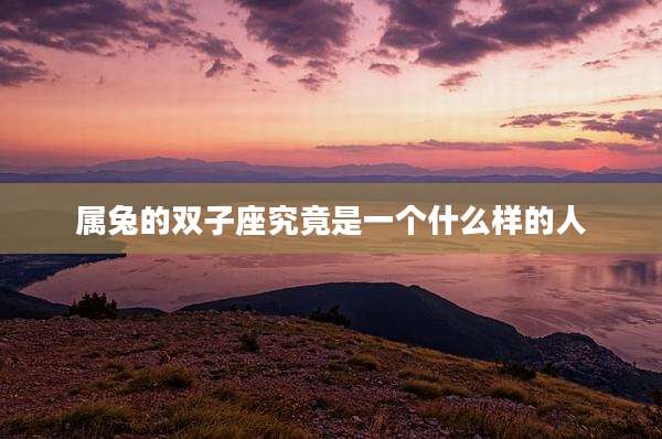 属兔的双子座究竟是一个什么样的人