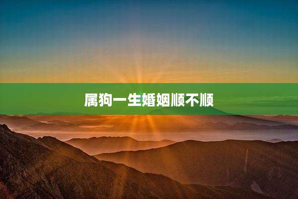 属狗一生婚姻顺不顺