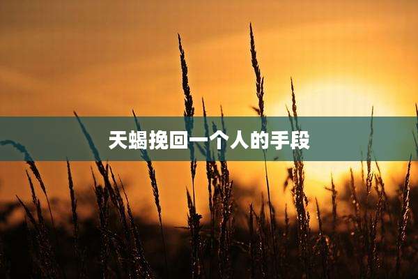 天蝎挽回一个人的手段